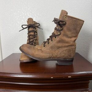 Justin Boots Brown Lace-Up Women's Shoes